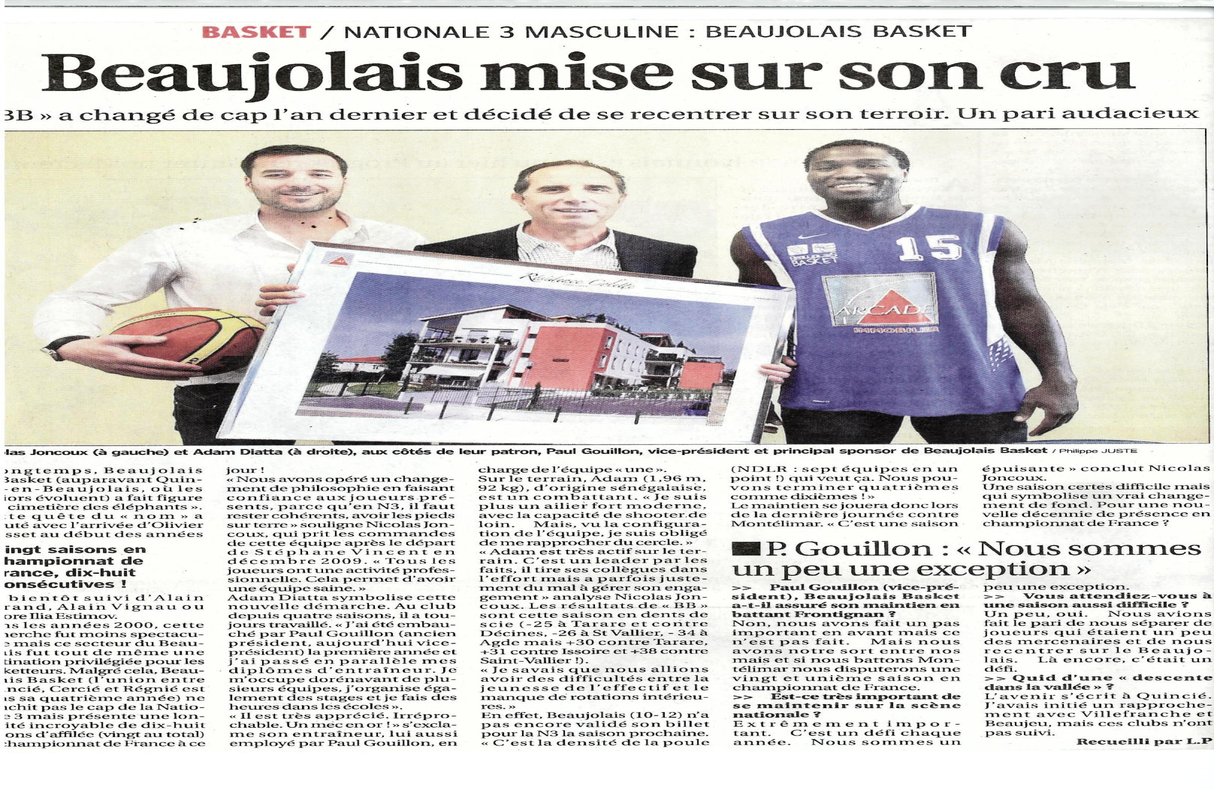 Article du Progrs du 07.04.2011 dans les pages Sports